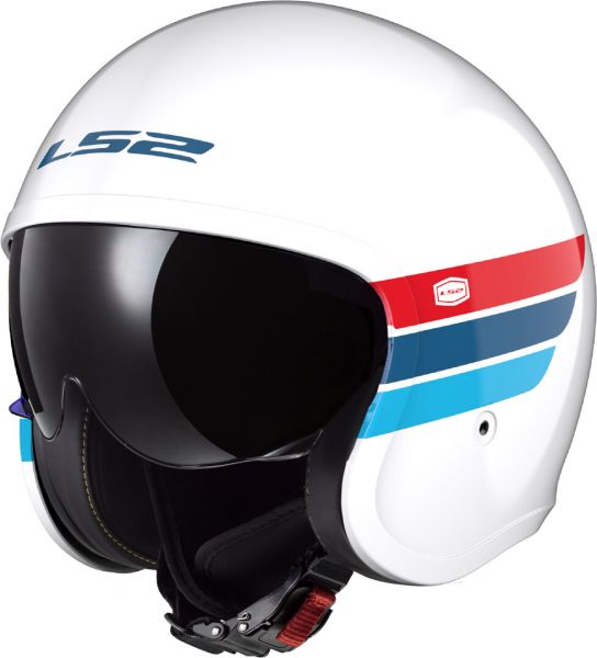 LS2 OF599 Spitfire II Jethelm Retro Weiß / Blau / Rot