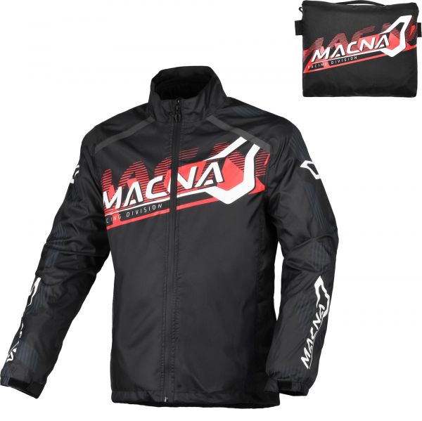 MACNA Rainossi Motorrad Regenjacke Schwarz / Rot