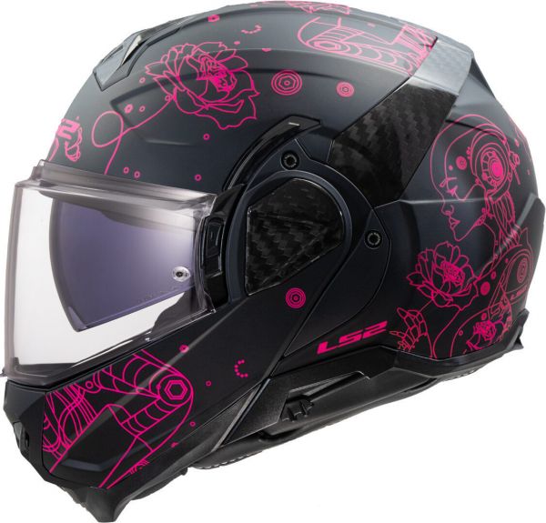 LS2 FF910 Advant II Klapphelm Sophia Schwarz / Pink - ECE 22-06