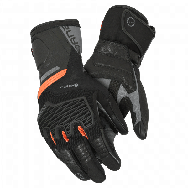 Dane Magnus Gore-Tex Motorradhandschuh Schwarz / Orange