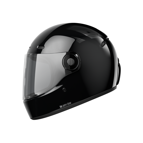 John Doe JD/ONE Motorradhelm Glossy Black