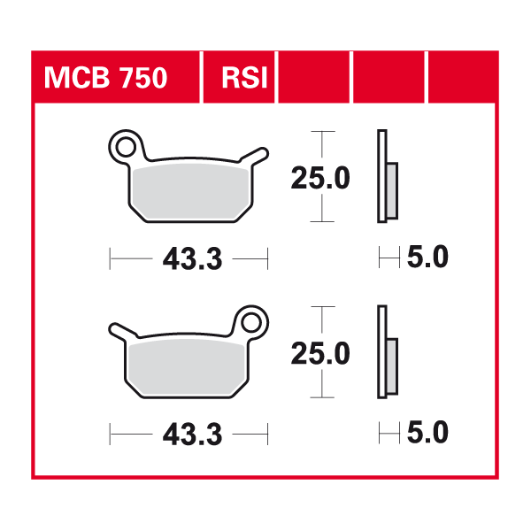 Lucas Scheibenbremsbelag MCB750SI