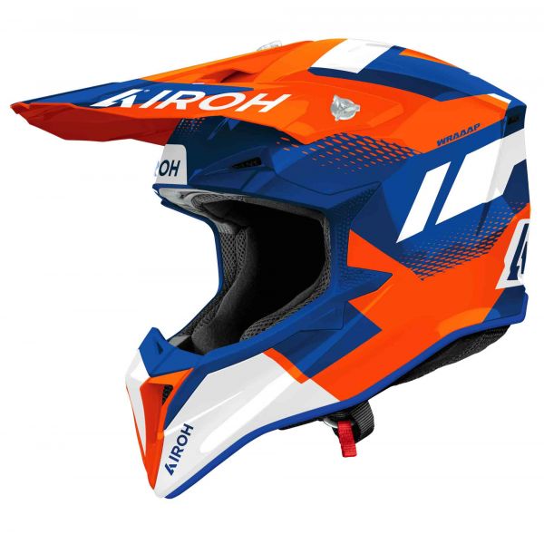 Airoh Wraaap Crosshelm Vision Weiß / Blau / Fluo Orange