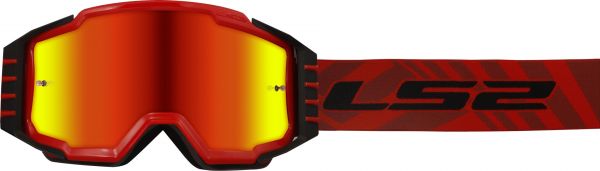 LS2 Charger Pro Crossbrille MX Goggle Rot m. Idirium Visier