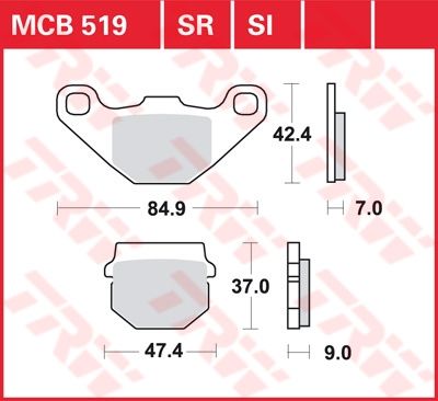 Lucas Scheibenbremsbelag MCB519SR