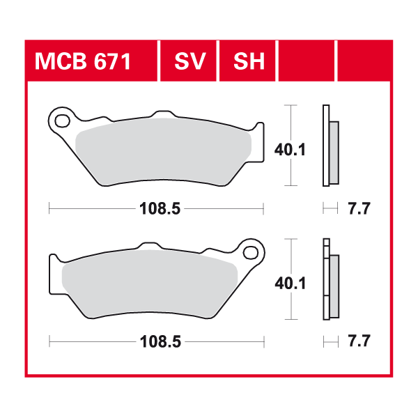 Lucas Scheibenbremsbelag MCB671SH
