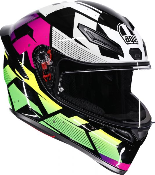 AGV K1 S Integralhelm Punkpulse Schwarz Lila Hellgrün