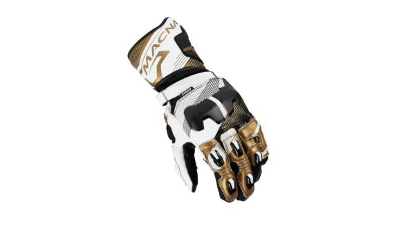 Macna Powertrack 2.0 Rennhandschuhe Schwarz / Weiß / Gold