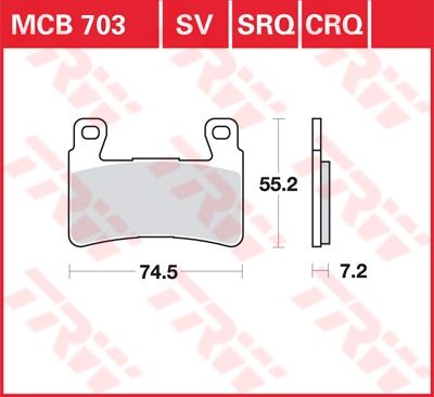 Lucas Scheibenbremsbelag MCB703