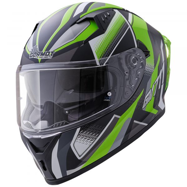 Germot GM 711 Integralhelm Schwarz / Grün
