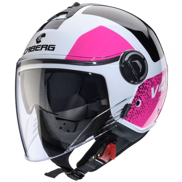 Caberg Riviera V4 X Alpha Jethelm Weiß / Schwarz / Pink