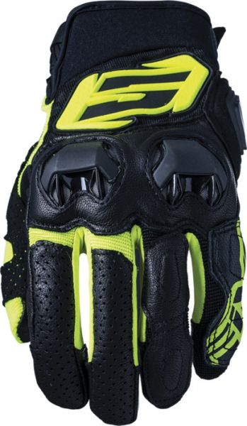 FIVE SF3 sportlicher Kurzhandschuh Schwarz / Fluogelb