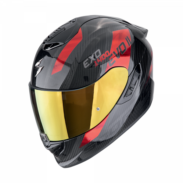 Scorpion EXO-1400 Evo II Carbon Air Platted Schwarz / Rot (ECE 22-06)