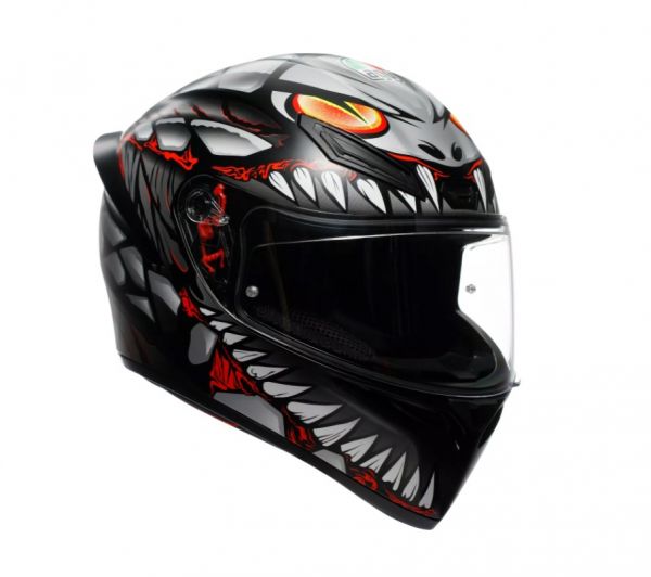 AGV K1 S Integralhelm Lyzard Matt Schwarz / Grau / Rot