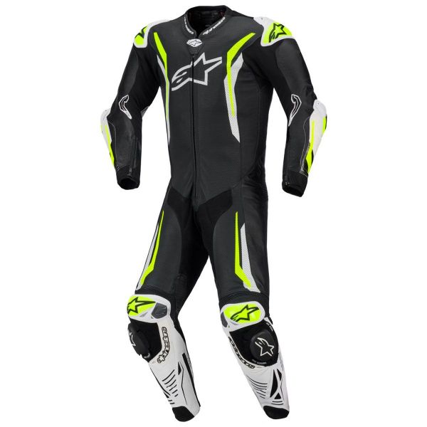 Alpinestars GP Tech V5 Lederkombi Einteiler Schwarz / Weiß / Neongelb