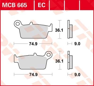 Lucas Scheibenbremsbeläge MCB665EC