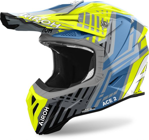 Airoh Aviator Ace 2 Crosshelm Proud Gelb / Blau