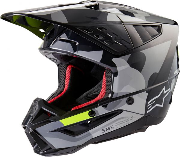 Alpinestars S-M5 Rover 2 Crosshelm Dunkelgrau / Fluogelb