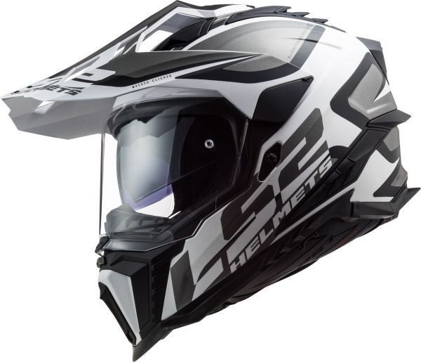 LS2 MX701 Explorer Crosshelm Alter Matt Schwarz / Weiß
