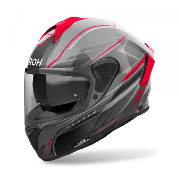Airoh Spark 2 Shadow Integralhelm Mattgrau / Schwarz / Rot
