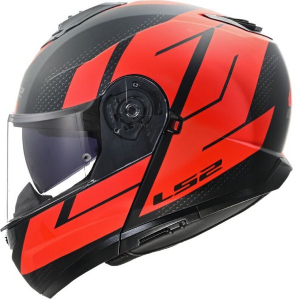LS2 FF908 Strobe II Klapphelm Code Matt Schwarz / Rot - ECE 22-06