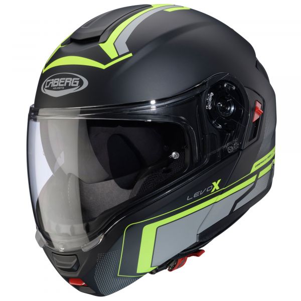 Caberg Levo X Klapphelm Elite Mattschwarz / Anthrazit / Fluogelb