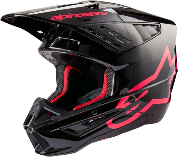 Alpinestars S-M5 Crosshelm Corp ECE 22.06 Schwarz / Pink / Glossy