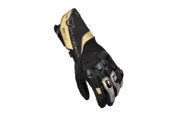 Macna Protego Motorradhandschuhe Damen Schwarz / Gold