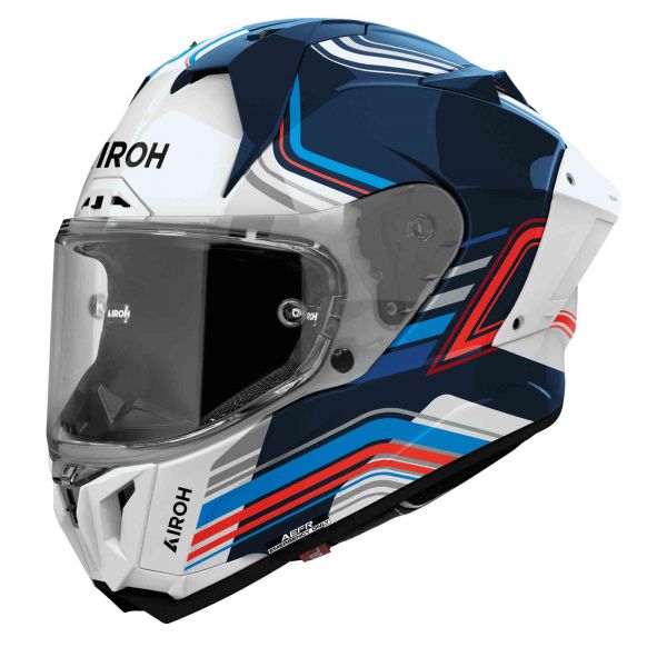 Airoh GP 800 Integralhelm Hurricane Weiß Schwarz Blau Rot