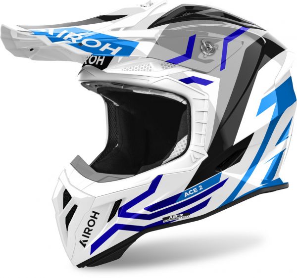 Airoh Aviator Ace 2 Crosshelm Ground Weiß / Blau