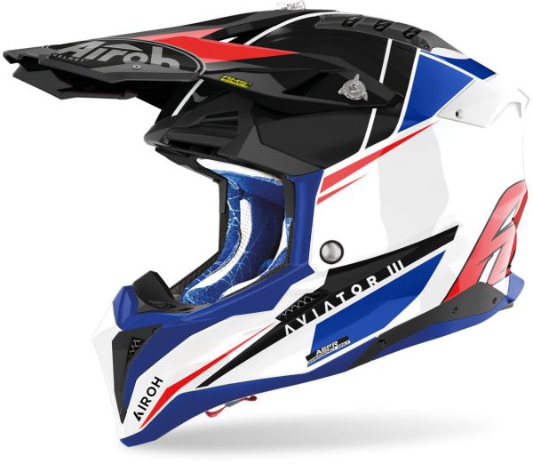 Airoh Aviator 3 Crosshelm Push Blau / Rot
