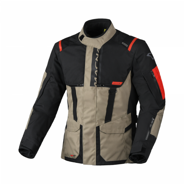 MACNA Rancher 2.0 Textiljacke wasserdicht Beige / Schwarz / Rot