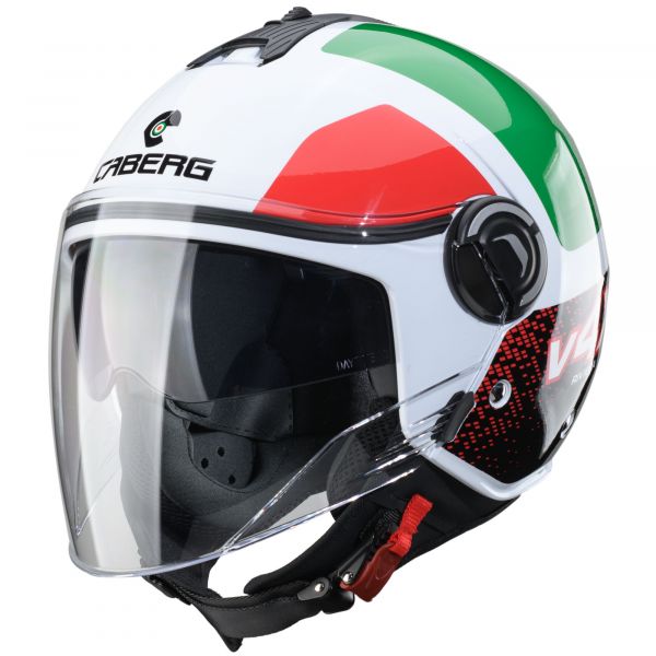 Caberg Riviera V4 X Alpha Jethelm Italia Weiß / Rot / Grün
