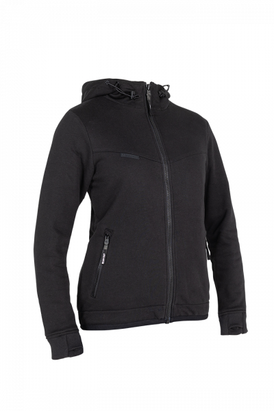 John Doe XTM V3 Motorrad Hoodie Damen Schwarz