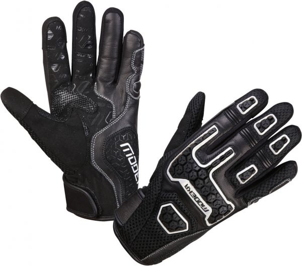 Modeka Dracon Handschuhe Schwarz / Weiß