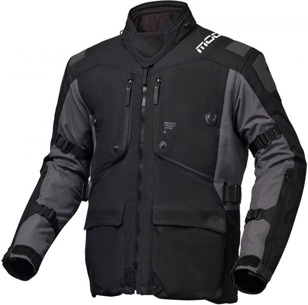 Modeka Aeris II Textiljacke Schwarz / Dunkelgrau