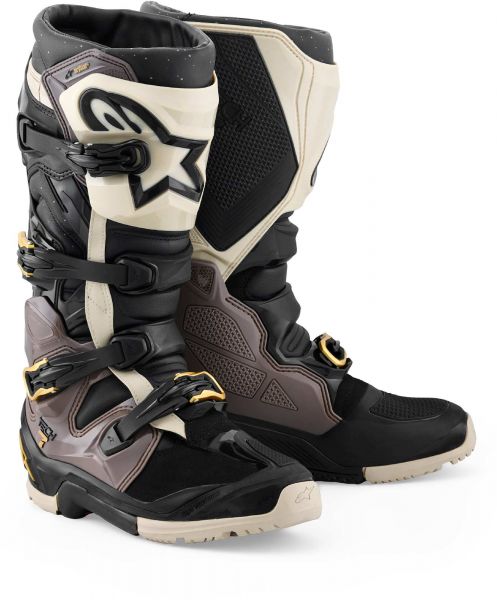 Alpinestars Tech 7 Enduro Drystar Crossstiefel Schwarz / Grau / Gold