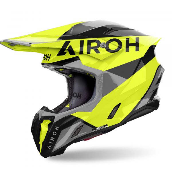 Airoh Twist 3 King Crosshelm Fluogelb / Schwarz / Grau