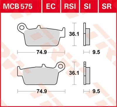 Lucas Scheibenbremsbelag MCB575SR