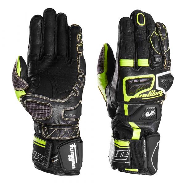 Furygan STYG20 Motorradhandschuh Weiß / Fluo-Gelb