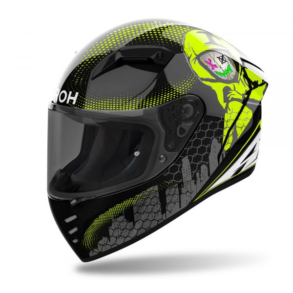 Airoh Connor Gamer Integralhelm Schwarz / Weiß / Fluogelb