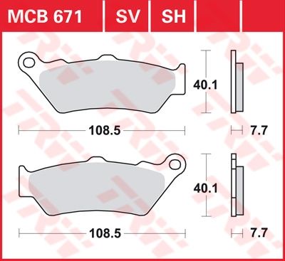 Lucas Scheibenbremsbelag MCB671SV