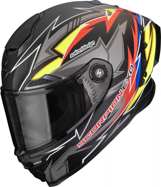 Scorpion Exo-Race Air Integralhelm Move On Mattschwarz / Rot / Gelb