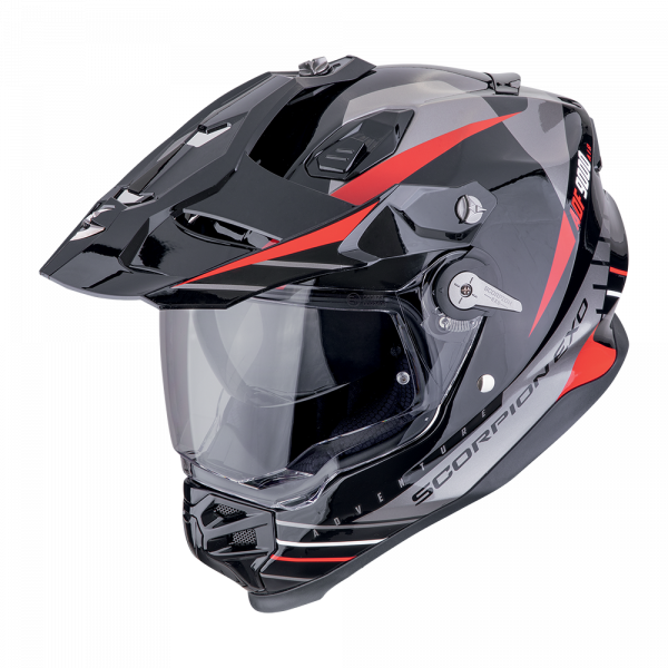Scorpion ADF-9000 Air Feat Schwarz / Silber / Rot (ECE 22-06)