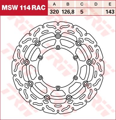 Lucas RACING Bremsscheibe schwimmend MSW114RAC