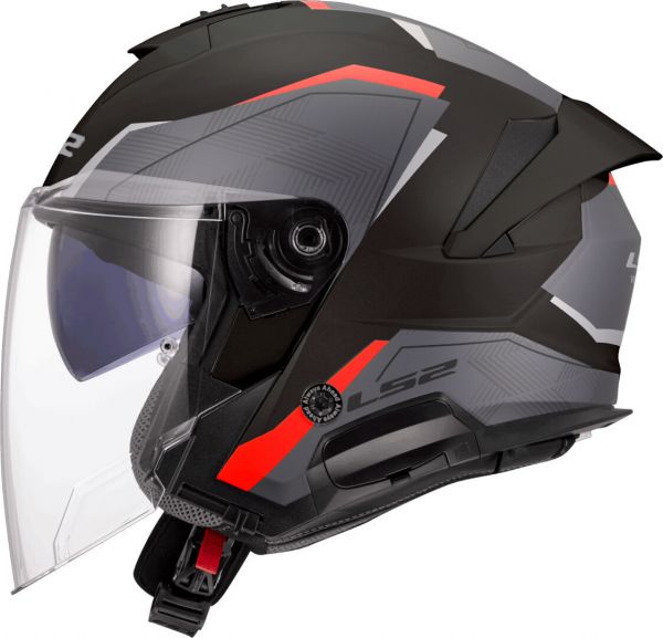 LS2 OF618 Verso II Jethelm Air Schwarz / Rot
