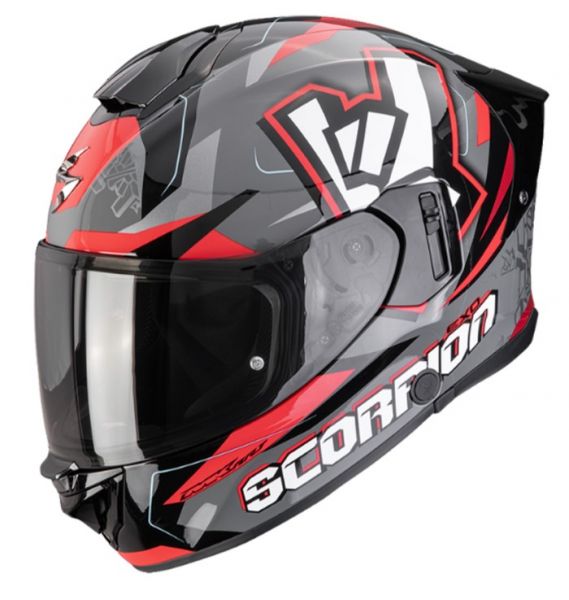 Scorpion Exo-530 Air Rok Integralhelm Grau Schwarz Rot