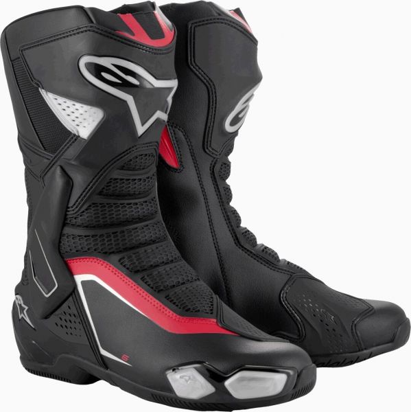 Alpinestars SMX-6 V3 Sportstiefel Schwarz / Silber / Rot