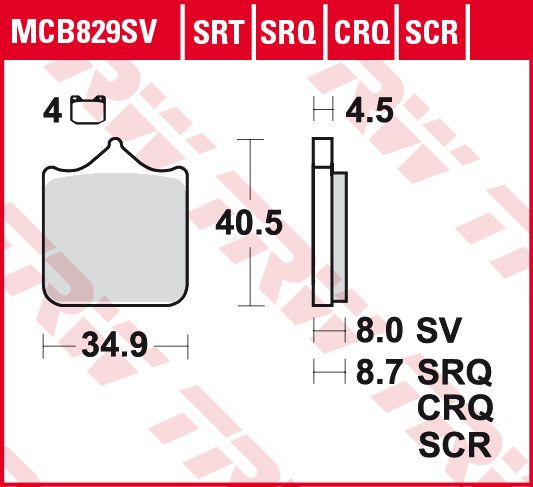 Lucas Scheibenbremsbeläge MCB829SCR