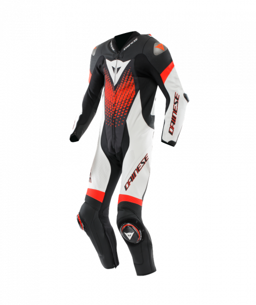 Dainese Laguna Seca 6 Lederkombi Einteiler perf. Schwarz / Weiß / Fluorot